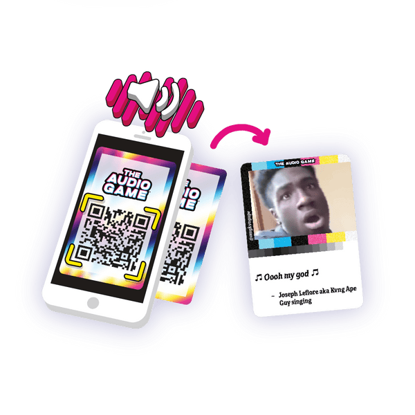 phone capturing QR code from playing card
